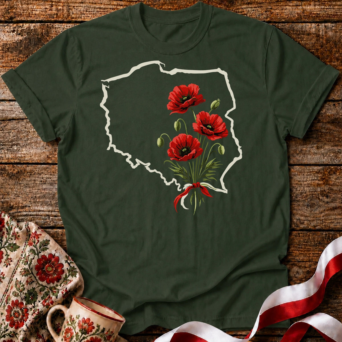 Poland Poppy Flowers Unisex T-Shirt
