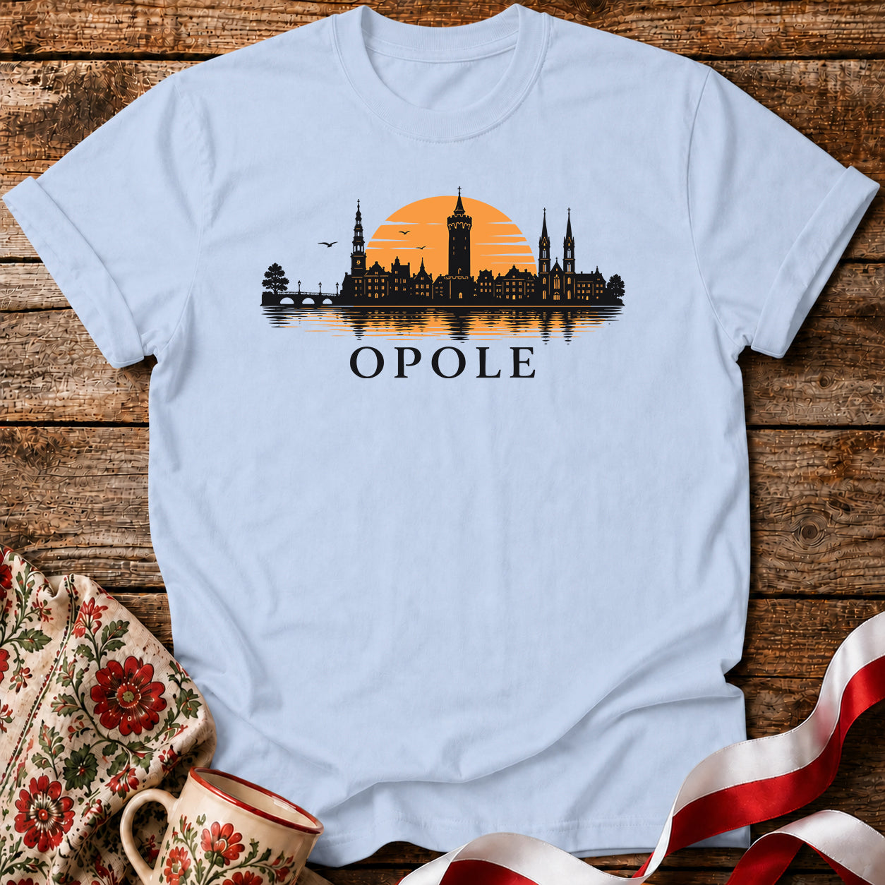 Opole Sunset Skyline Polish City Unisex T-Shirt