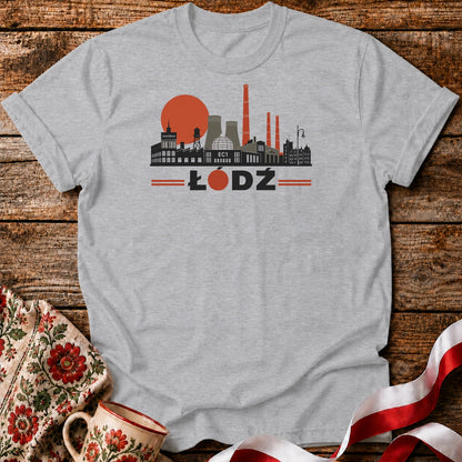 Łódź PRL Industrial Skyline Polish City Unisex T-Shirt