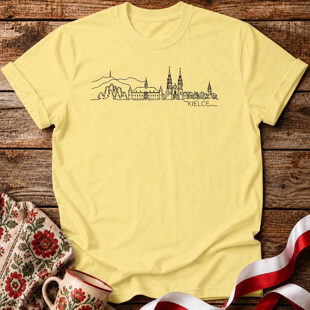 Kielce One-Line Skyline Polish City Unisex T-Shirt
