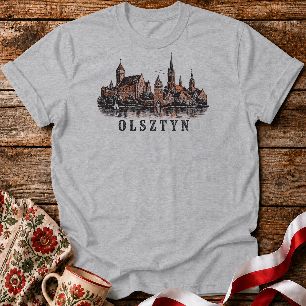 Olsztyn Brick Castle Skyline Polish City Unisex T-Shirt