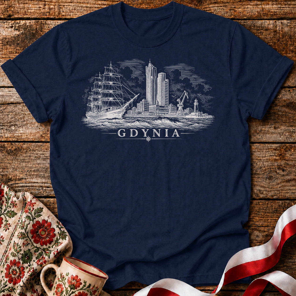 Gdynia Skyline Polish City Unisex T-Shirt