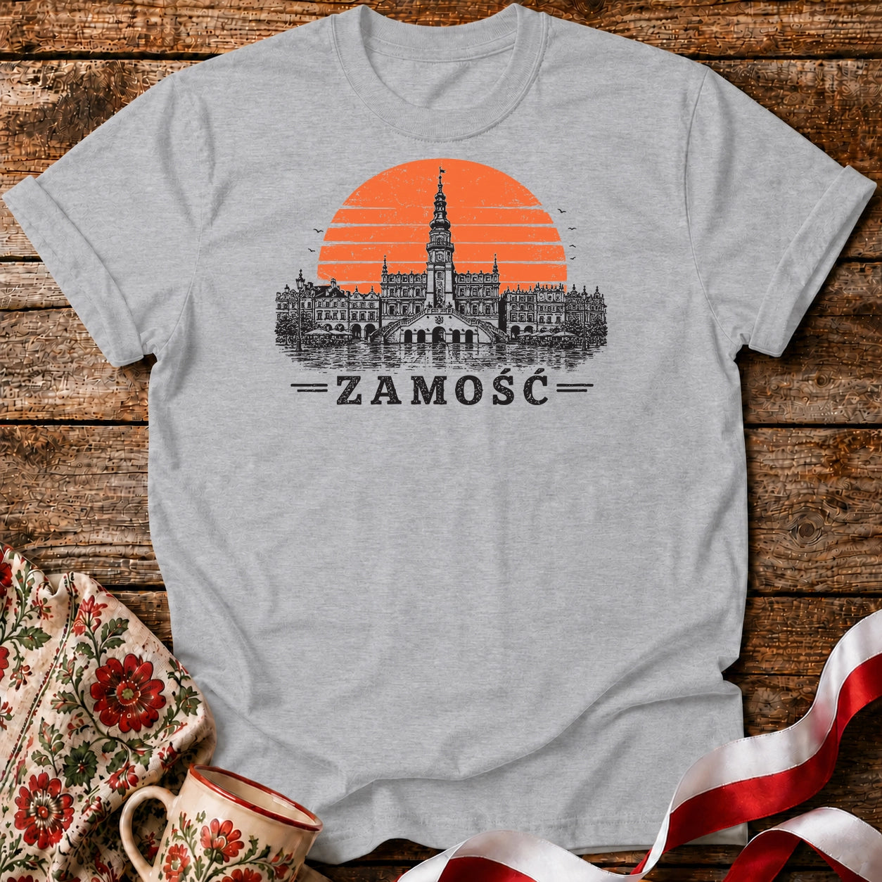 Zamość Sunset Skyline Polish City Unisex T-Shirt