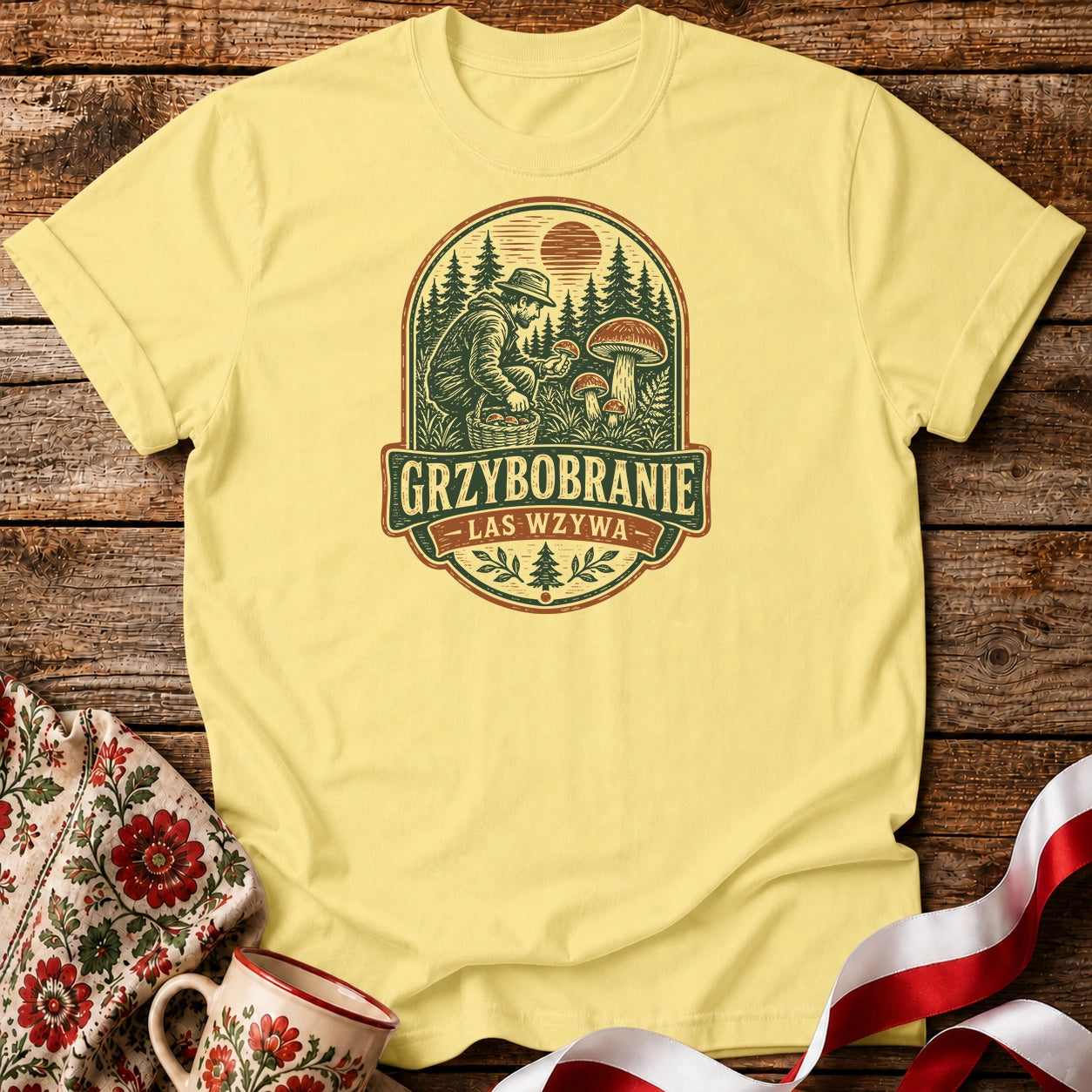 Grzybobranie Las Wzywa Unisex T-Shirt