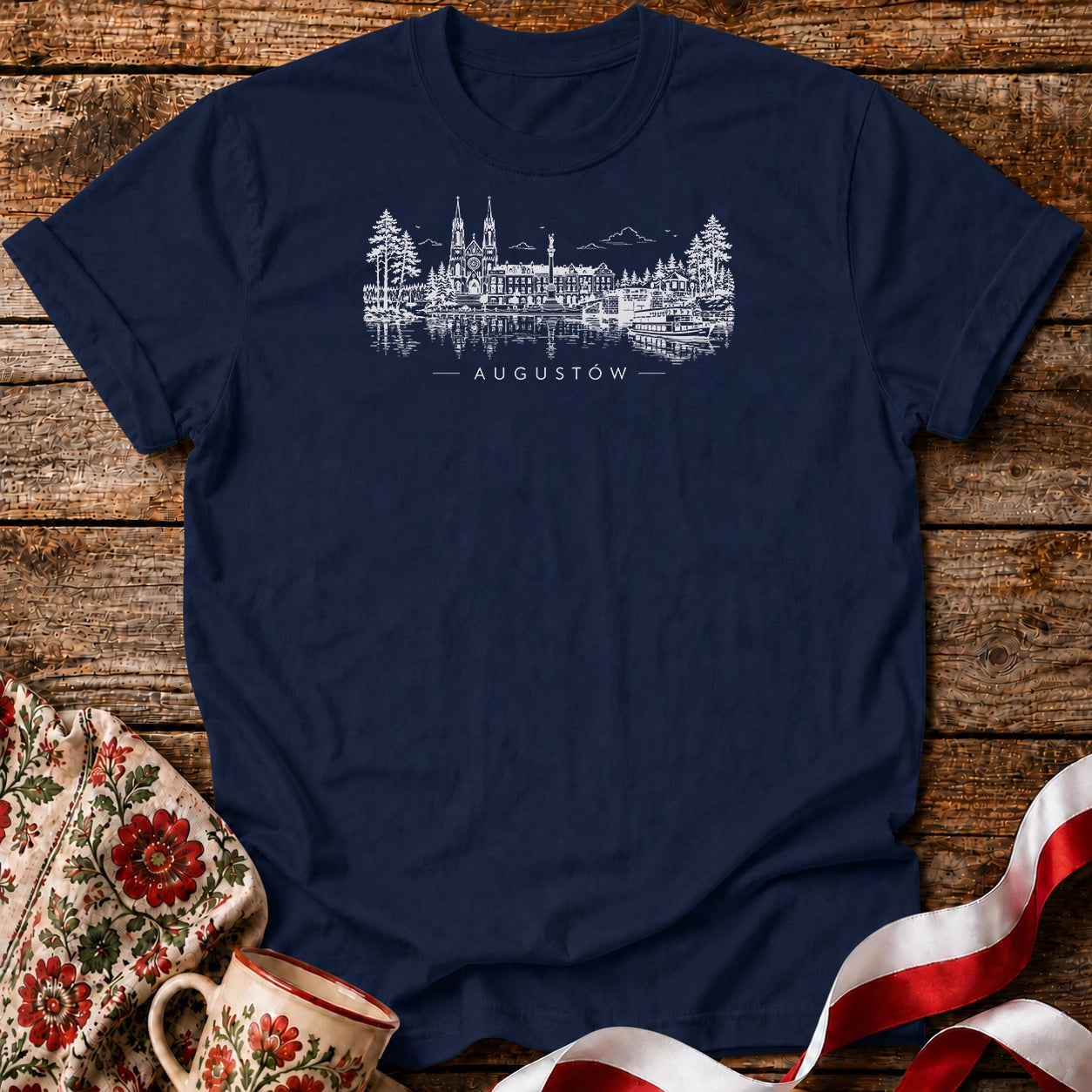 Augustów Minimal Skyline Unisex T-Shirt