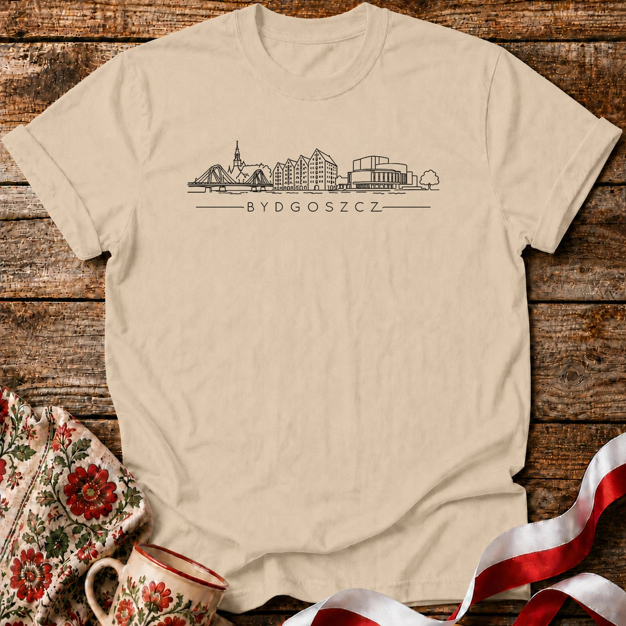 Bydgoszcz Minimal Skyline Polish City Unisex T-Shirt