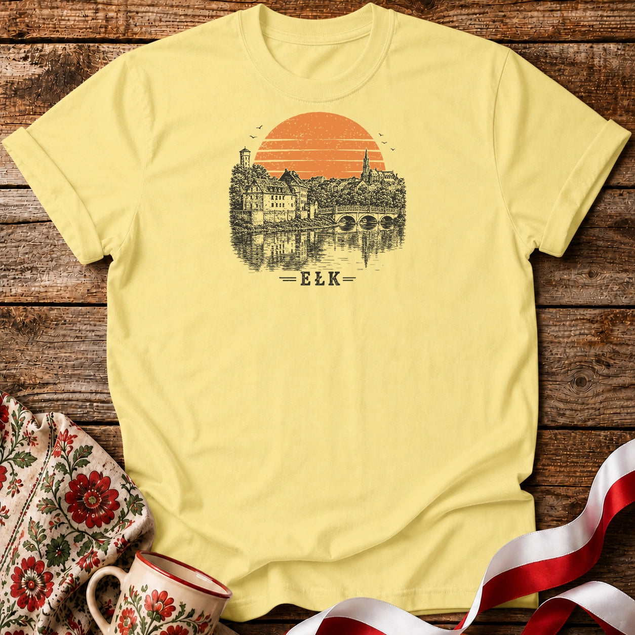 Ełk Sunset Skyline Unisex T-Shirt