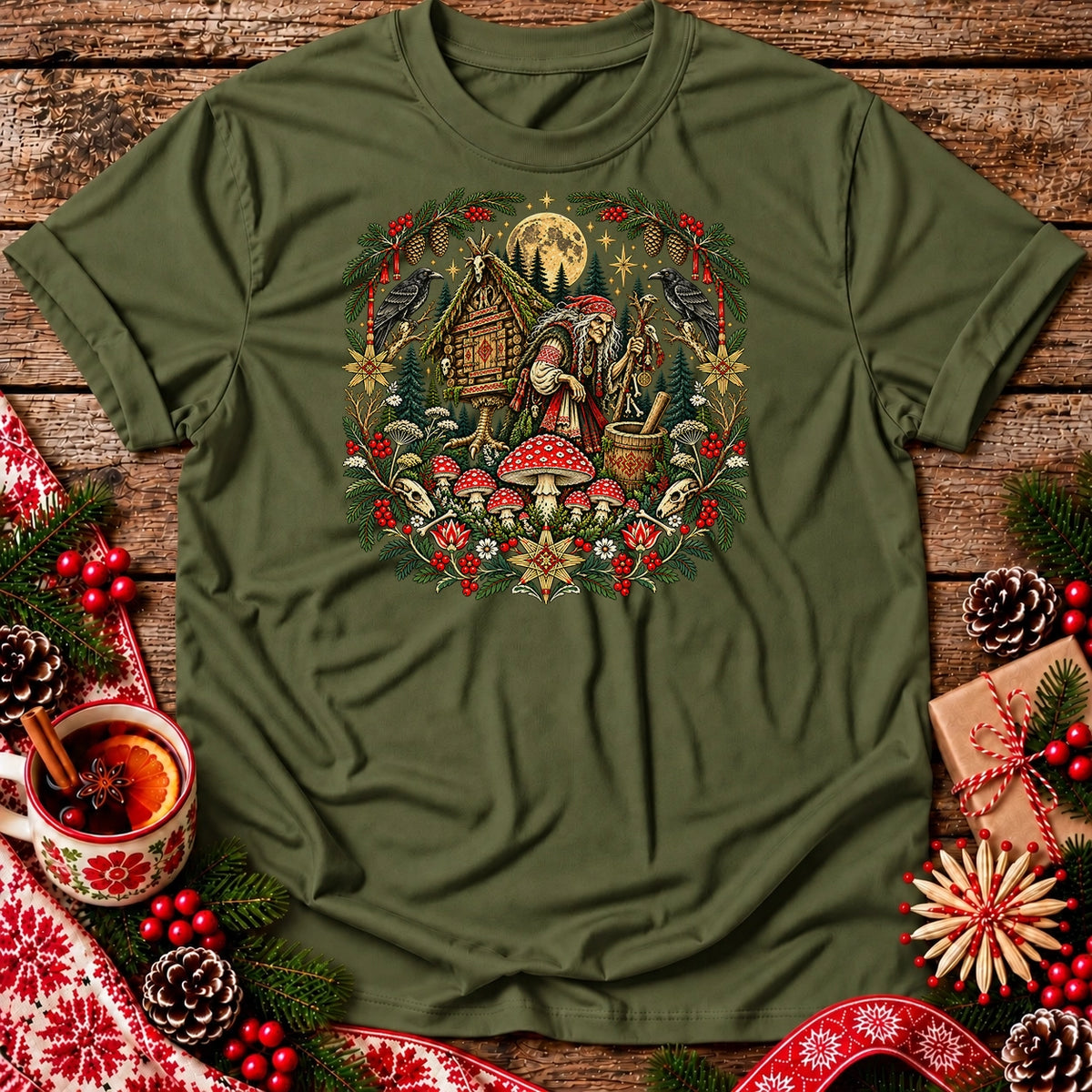Christmas Baba Yaga and Chicken-Legged Hut Unisex T-Shirt
