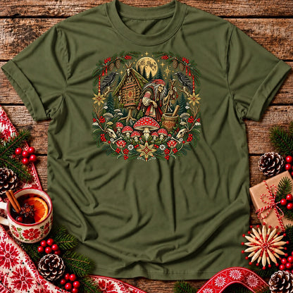Christmas Baba Yaga and Chicken-Legged Hut Unisex T-Shirt