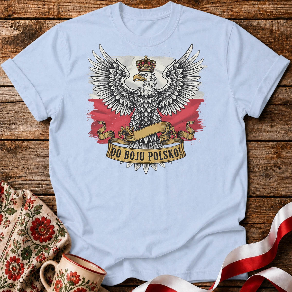 Do Boju Polsko Eagle on Flag Unisex T-shirt