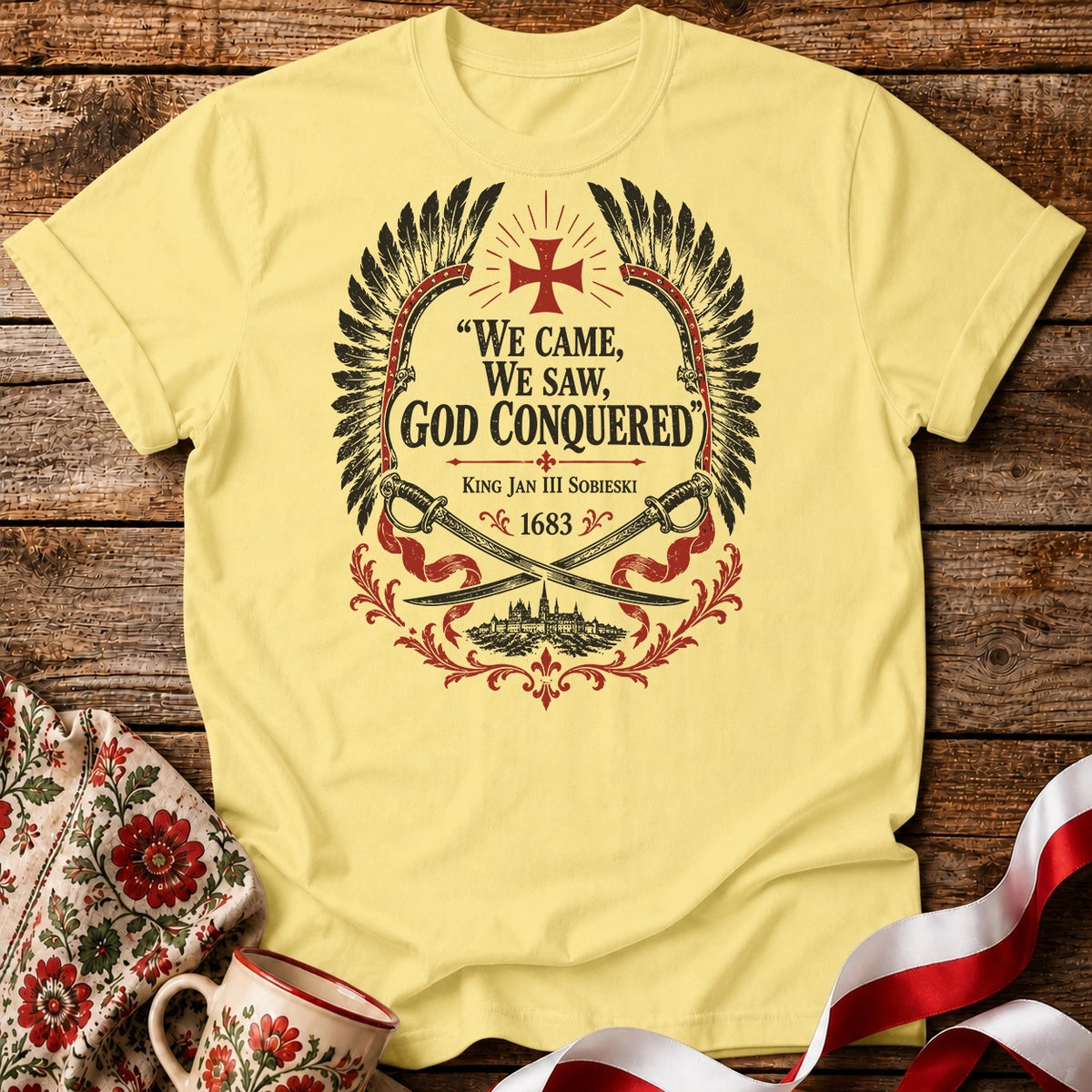 God Conquered Hussar Crest Unisex T-Shirt