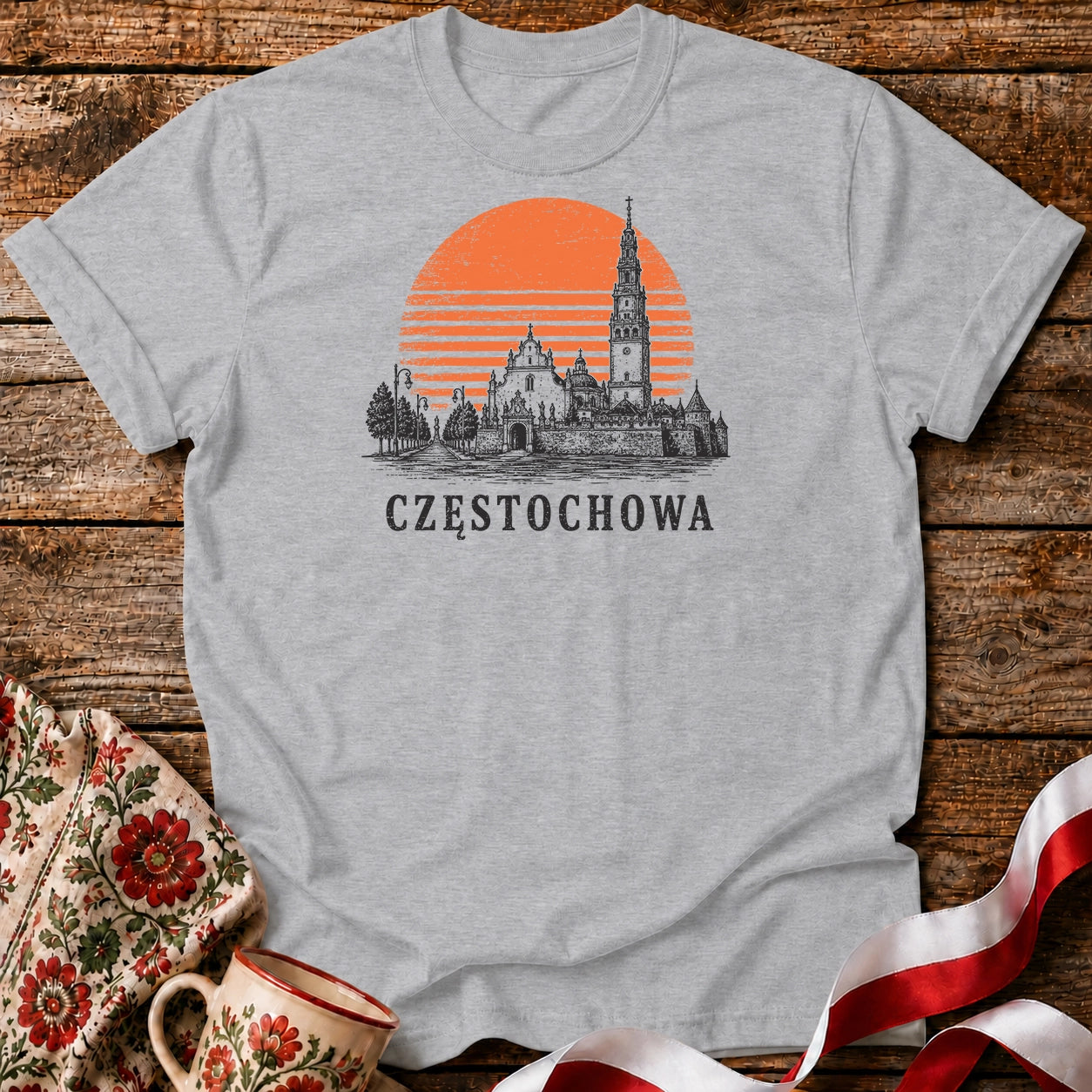 Częstochowa Sunset Skyline Polish City Unisex T-Shirt