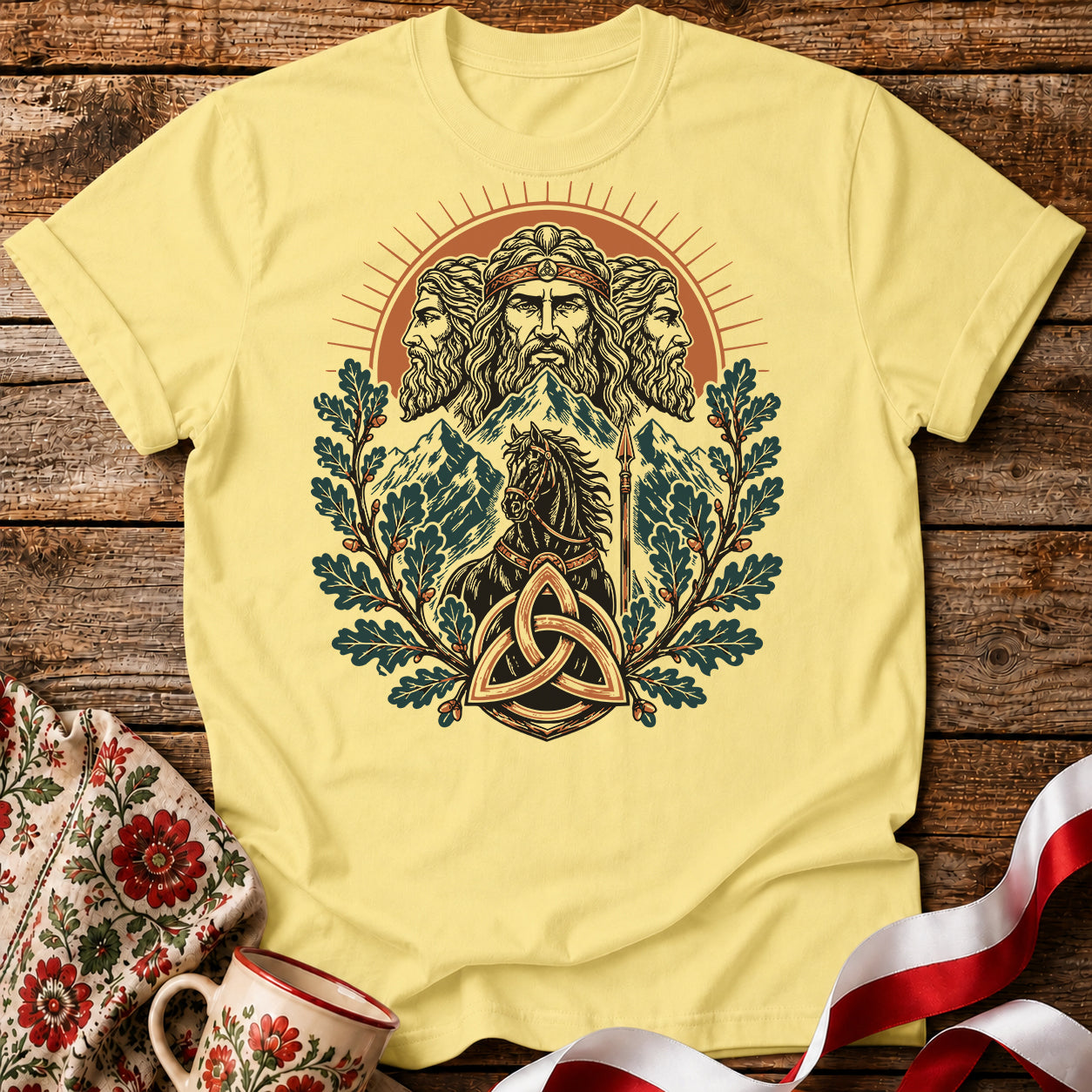Triglav Triquetra Slavic Mythology Unisex T-Shirt