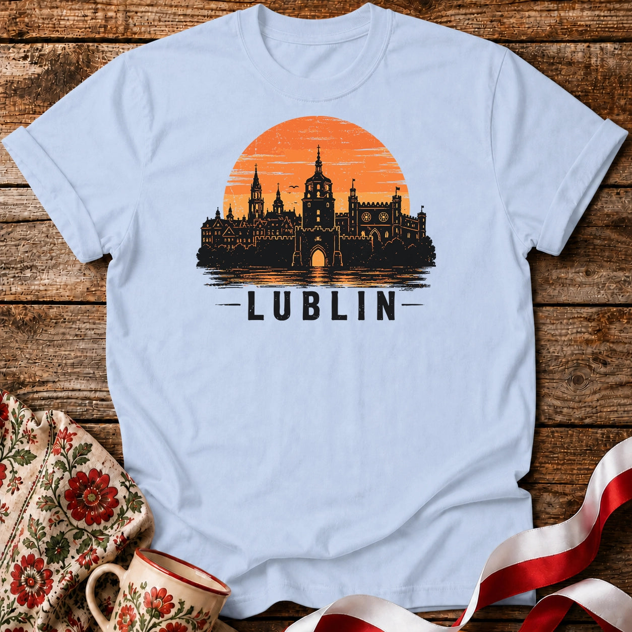 Lublin Sunset Skyline Polish City Unisex T-Shirt