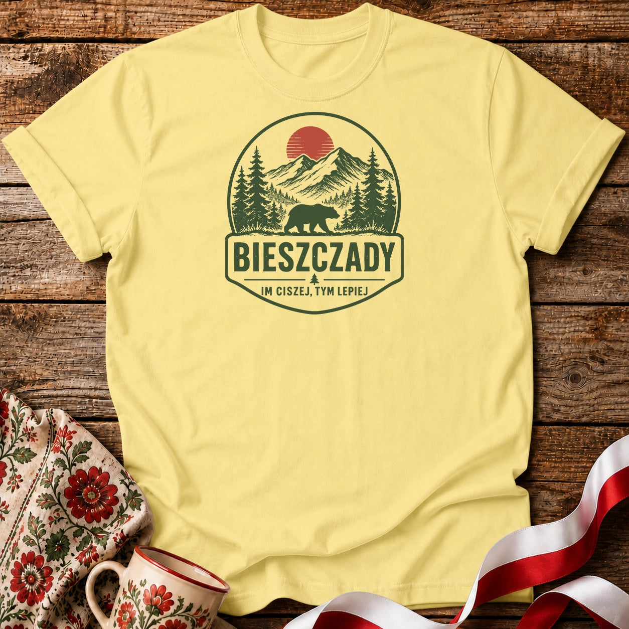 Bieszczady Ciszej Lepiej Unisex T-Shirt