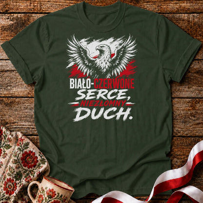 Biało-Czerwone Serce Unisex T-Shirt