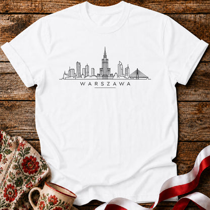 Warszawa Minimal Skyline Polish City Unisex T-Shirt