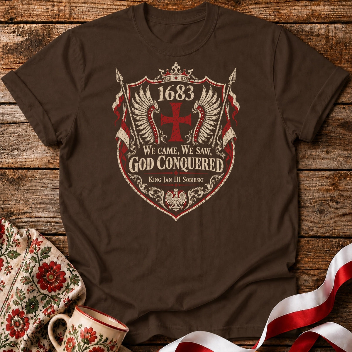 God Conquered 1683 Shield Unisex T-Shirt