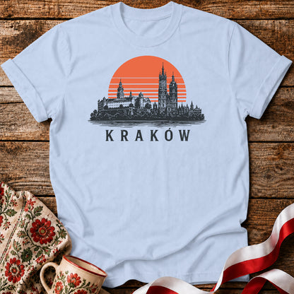 Kraków Sunset Skyline Polish City Unisex T-Shirt