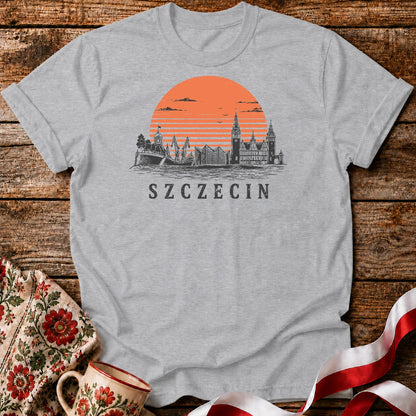 Szczecin Sunset Skyline Polish City Unisex T-Shirt