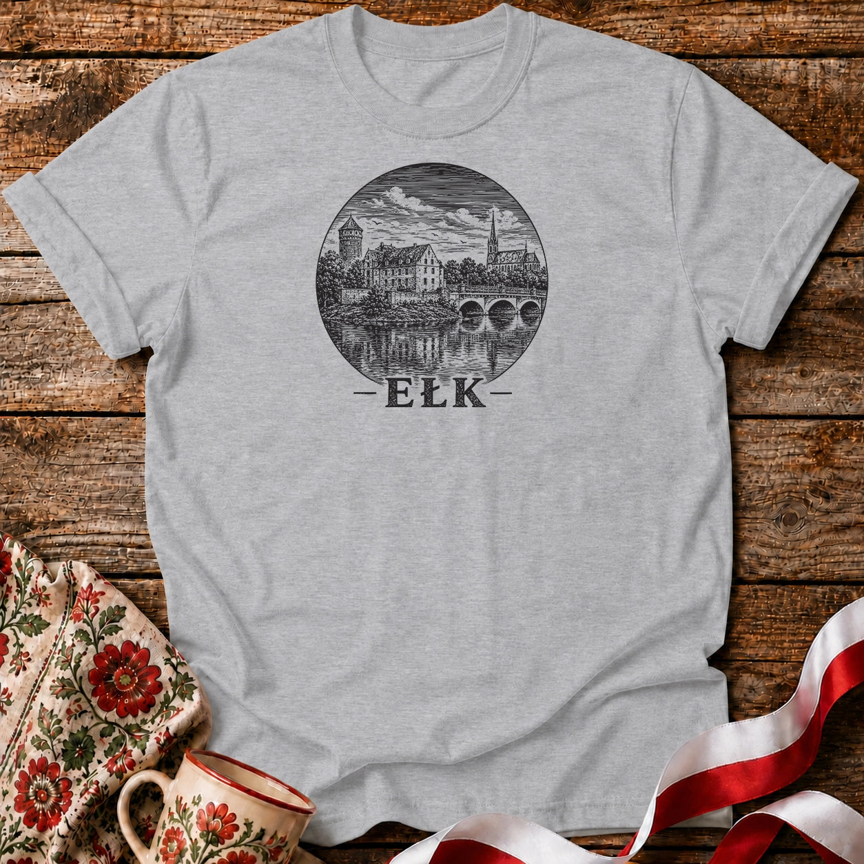 Ełk Vintage Skyline Unisex T-Shirt