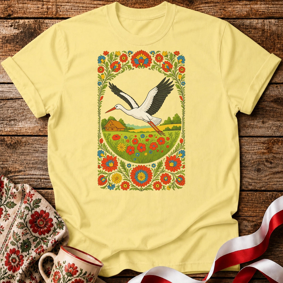 Slavic Stork Symbol Unisex T-Shirt