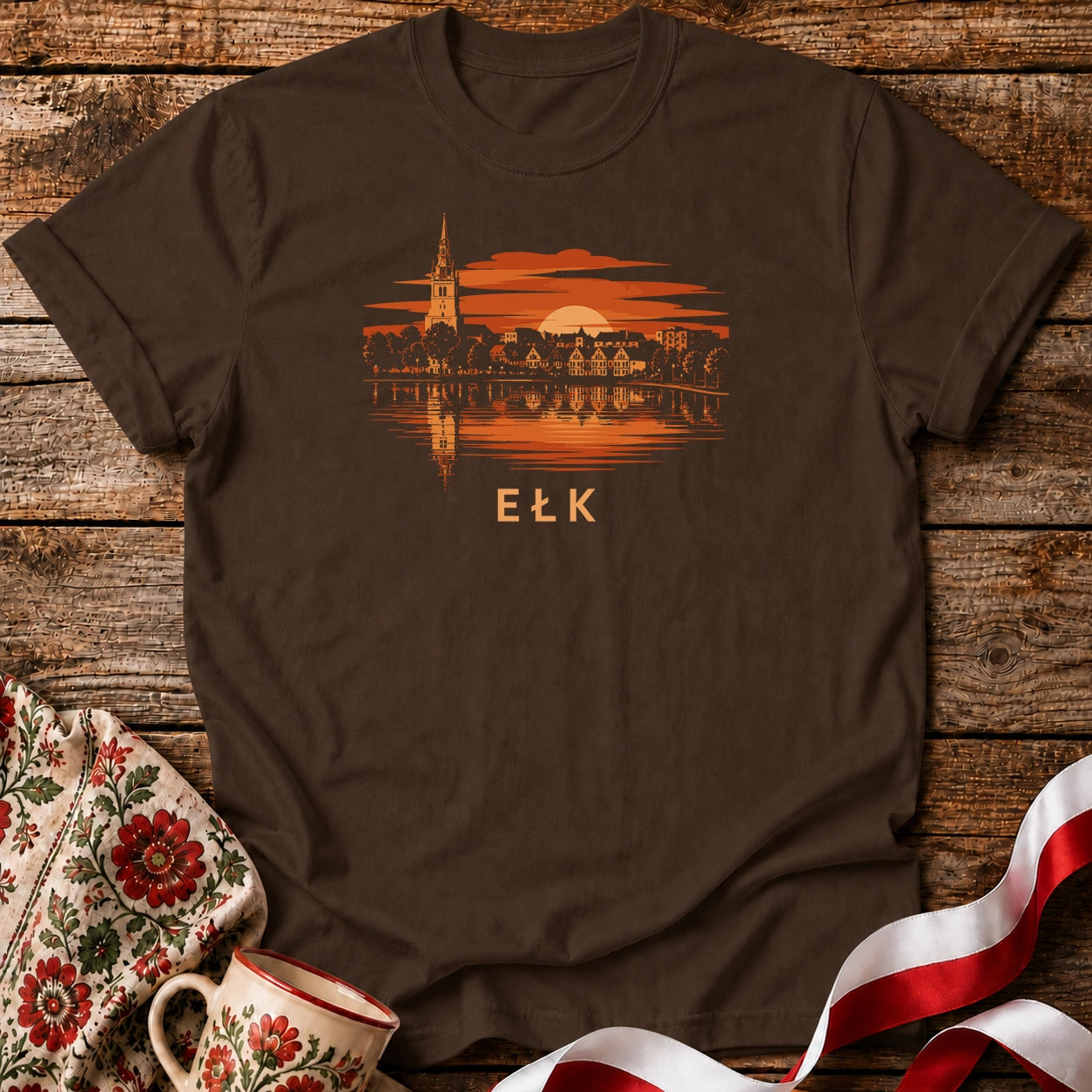 Ełk Sunset Skyline Unisex T-Shirt