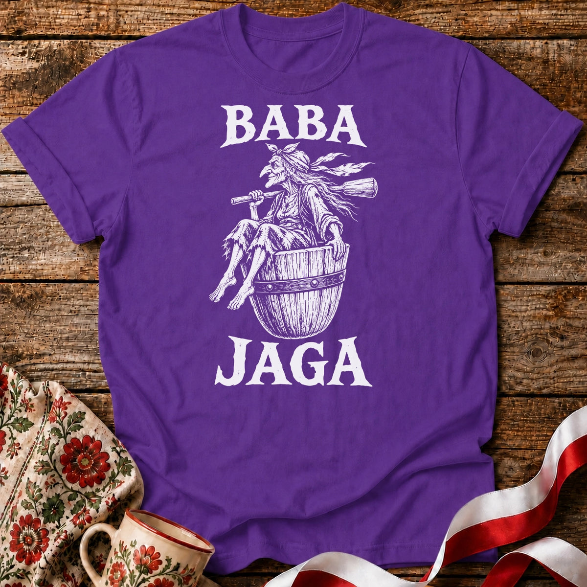 Baba Jaga Flying Mortar Unisex T-Shirt