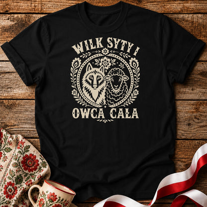 Wilk Syty Owca Cała Unisex T-Shirt