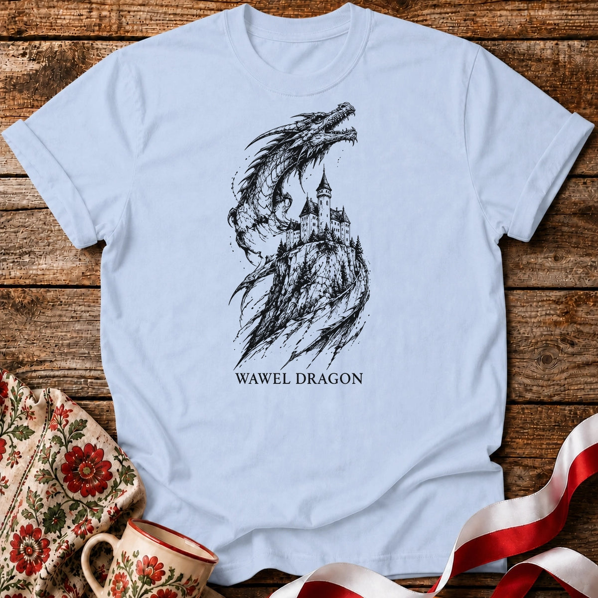 Wawel Dragon Over the Castle Unisex T-Shirt