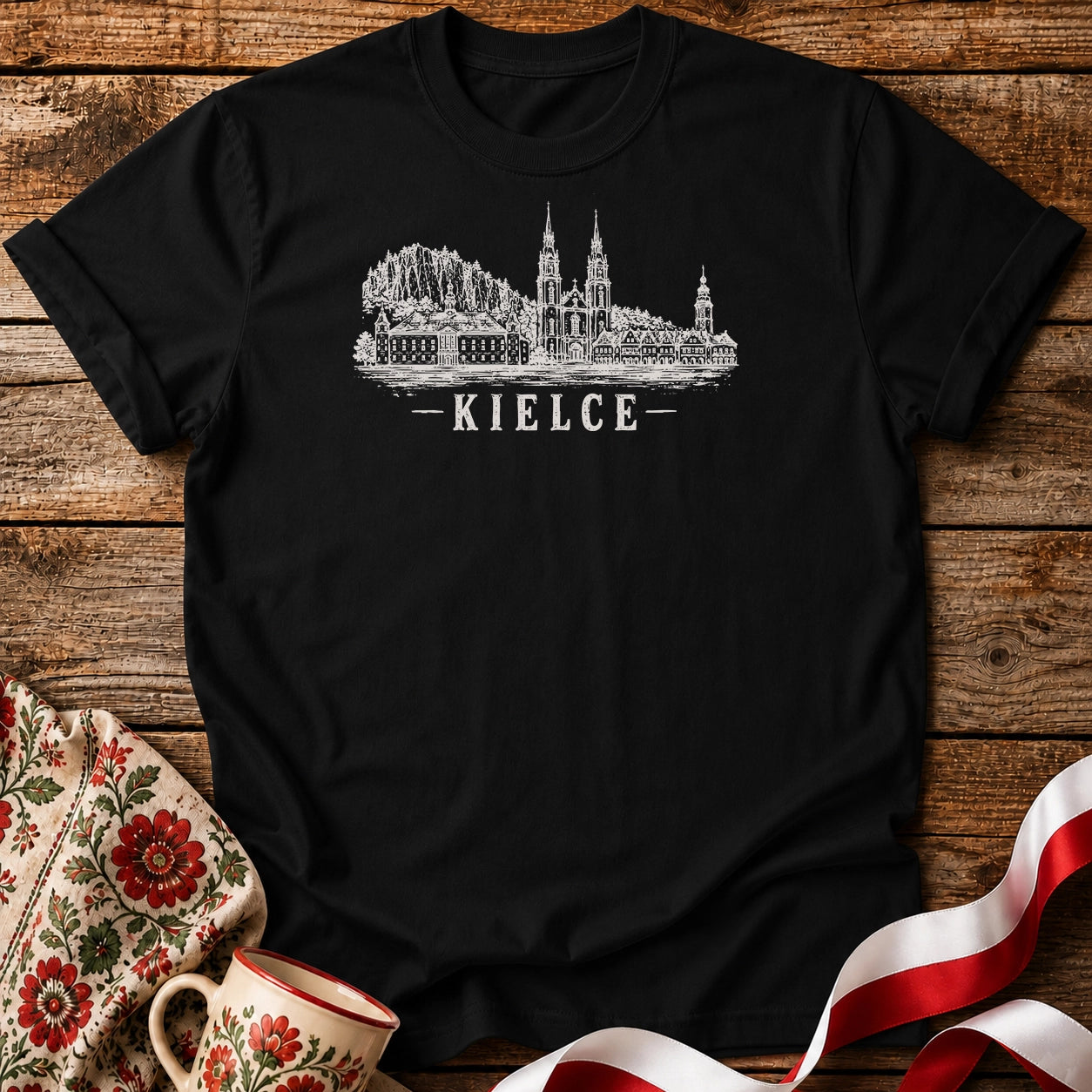 Kielce Grunge Skyline Polish City Unisex T-Shirt