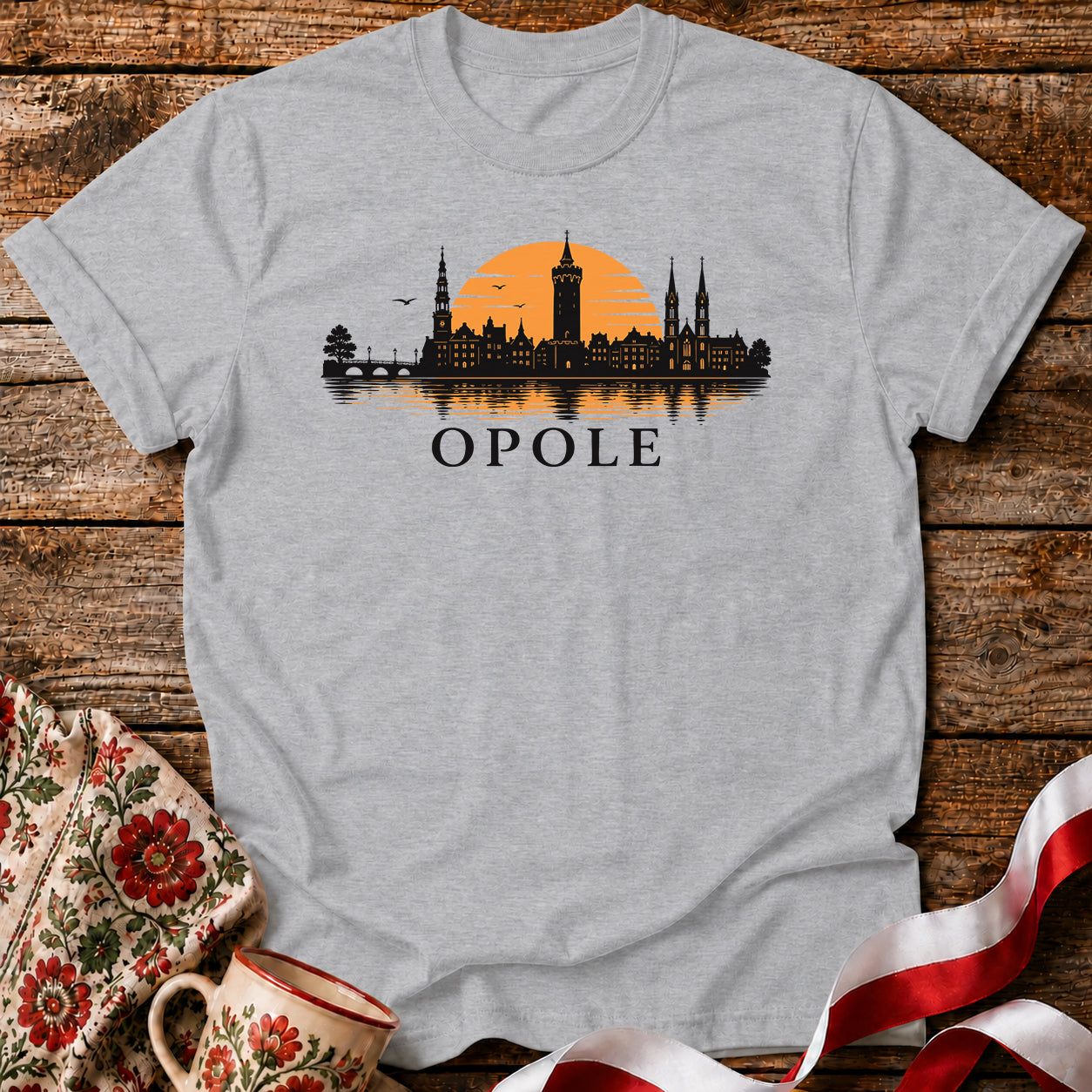 Opole Sunset Skyline Polish City Unisex T-Shirt