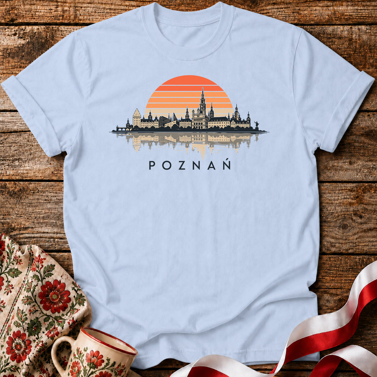 Poznań Sunset Skyline Polish City Unisex T-Shirt
