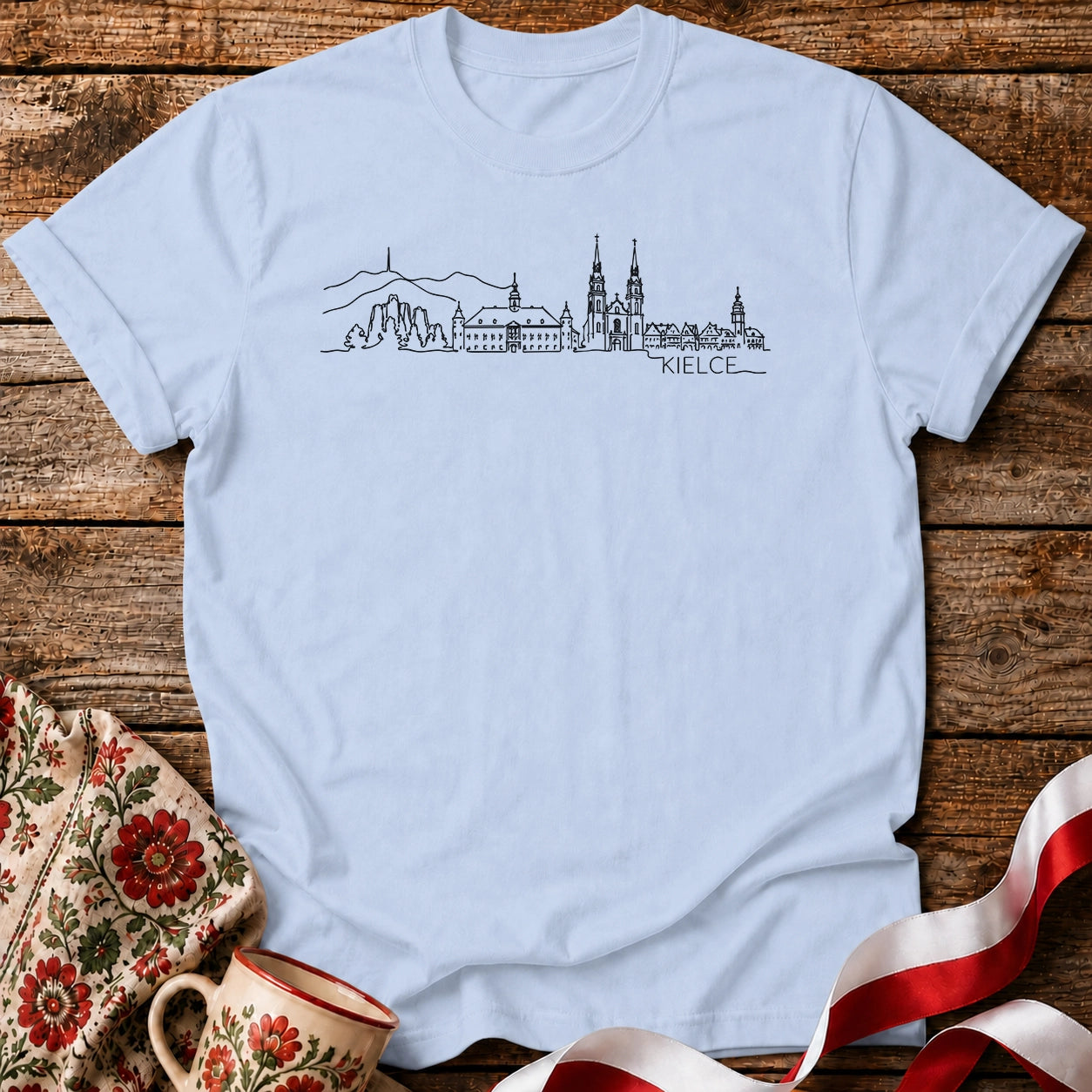 Kielce One-Line Skyline Polish City Unisex T-Shirt