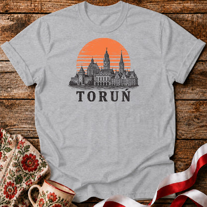 Toruń Sunset Skyline Polish City Unisex T-Shirt