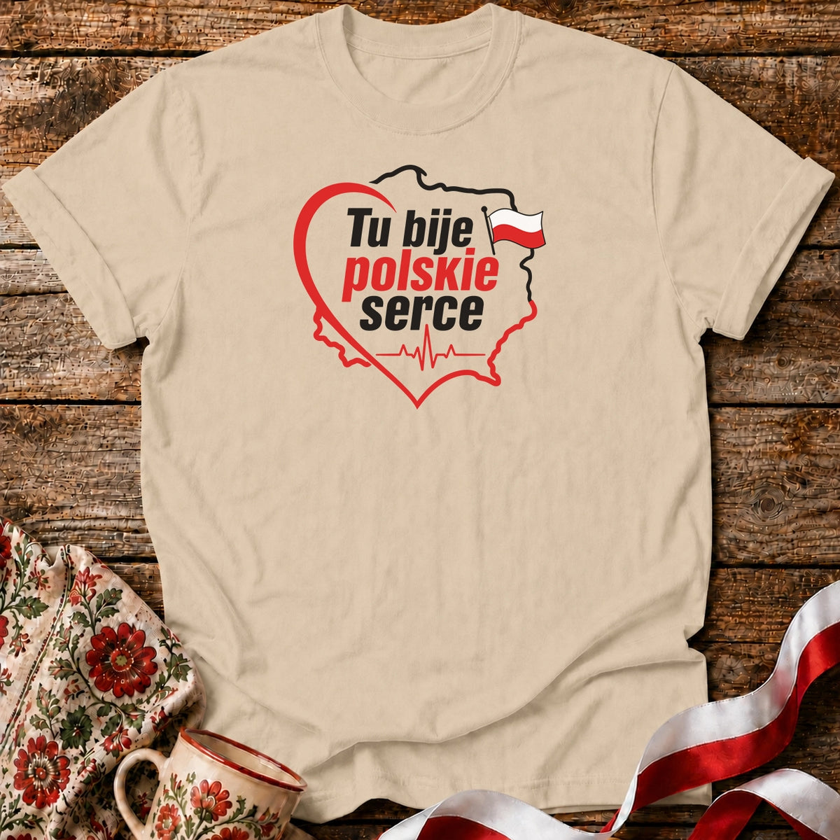 Tu Bije Polskie Serce Unisex T-Shirt