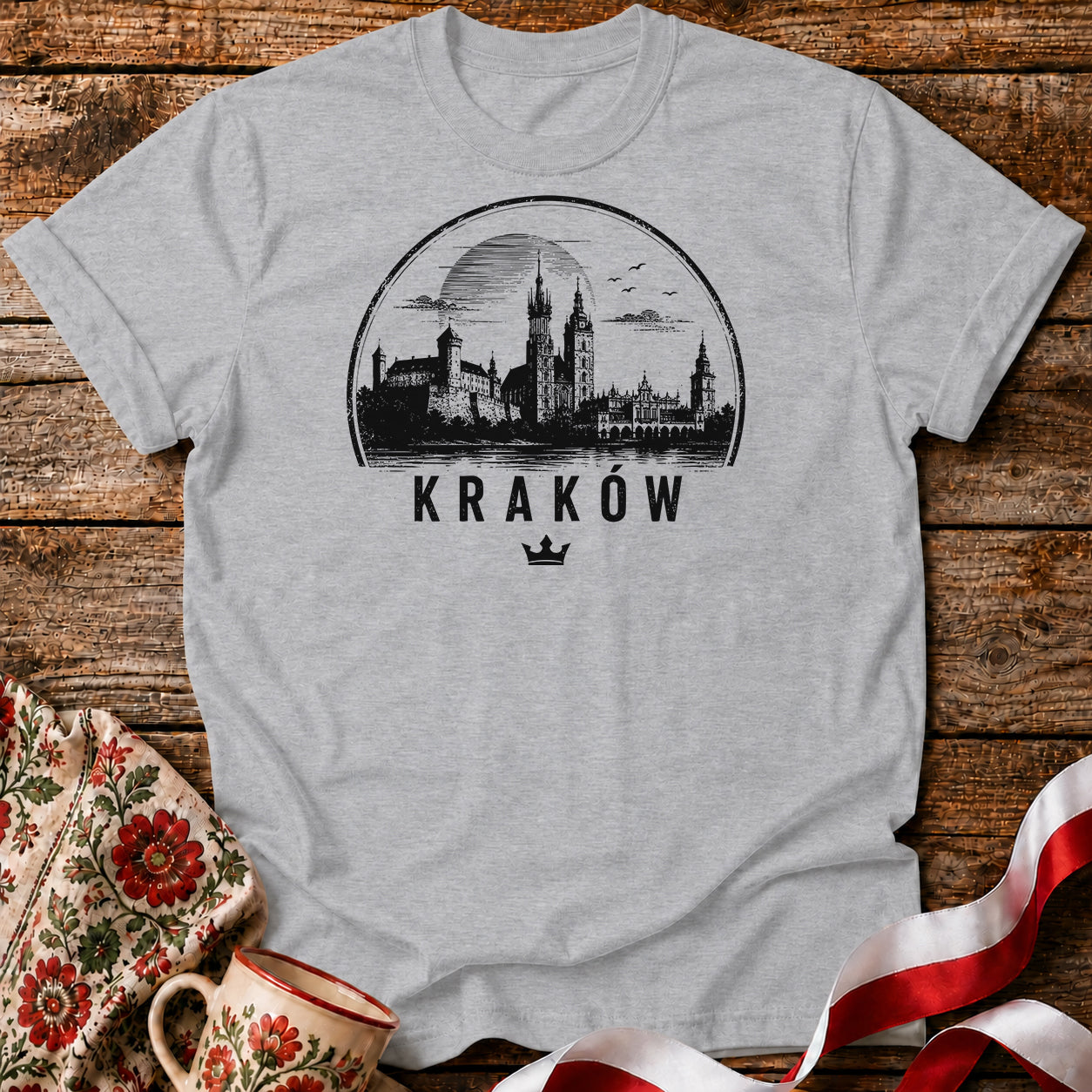 Kraków Crown Skyline Polish City Unisex T-Shirt