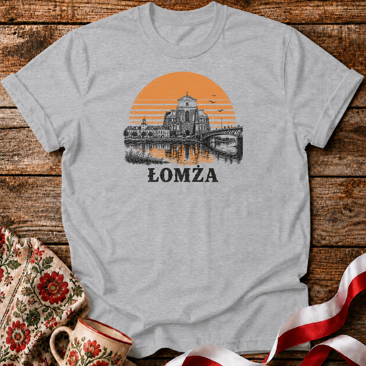 Łomża Riverside Sunset Unisex T-Shirt
