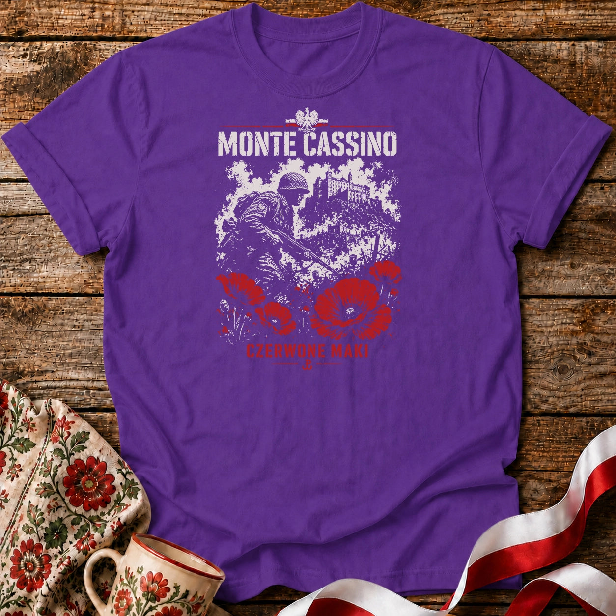 Monte Cassino Czerwone Maki Unisex T-Shirt