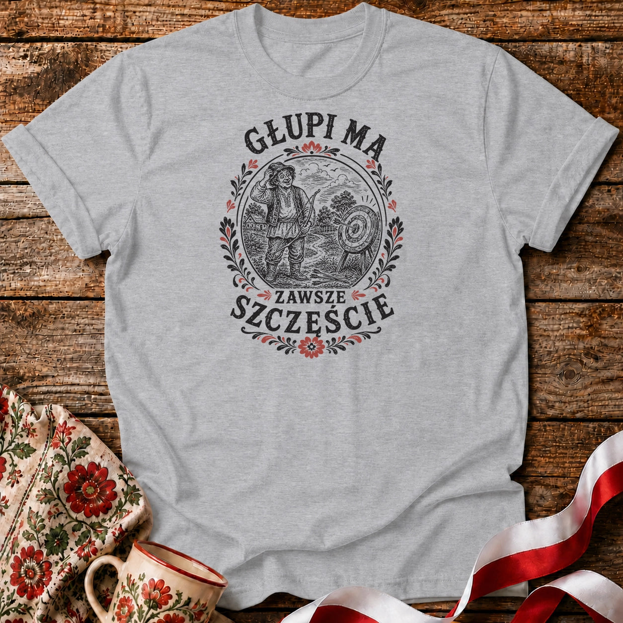 Głupi Ma Zawsze Szczęście Unisex T-Shirt