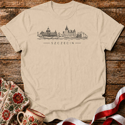 Szczecin Minimal Skyline Polish City Unisex T-Shirt