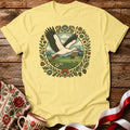 Stork Over Fields Unisex T-Shirt