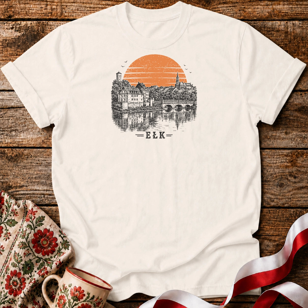 Ełk Sunset Skyline Unisex T-Shirt