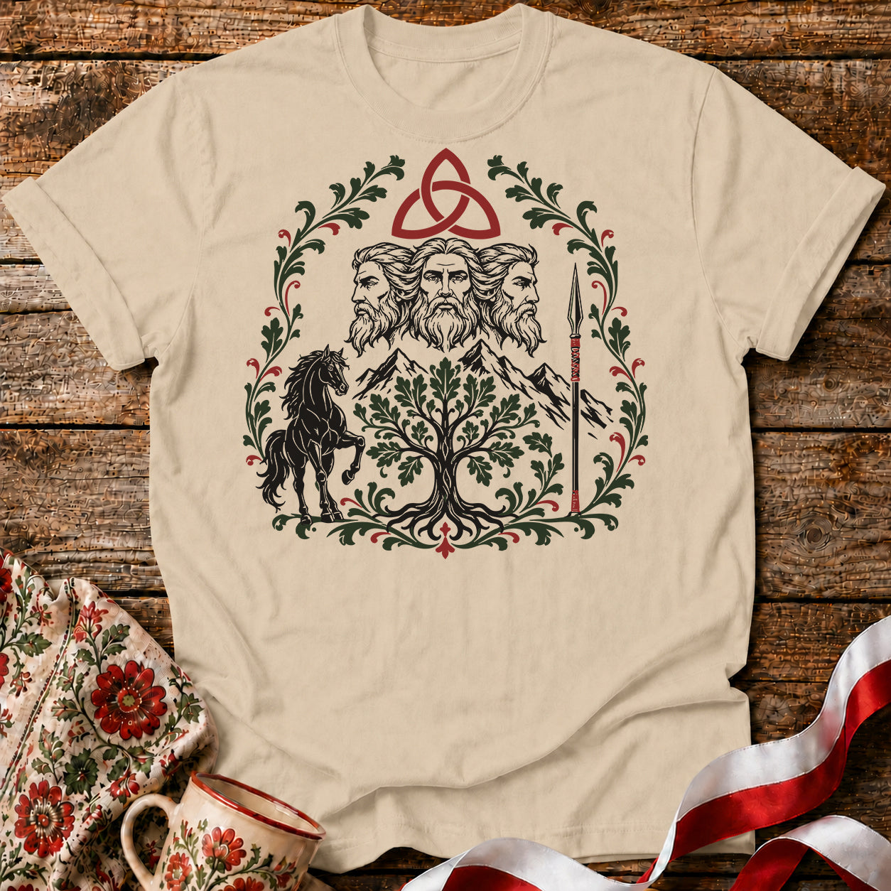 Triglav Triquetra Slavic Mythology Unisex T-Shirt