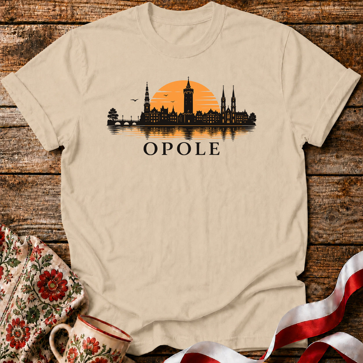 Opole Sunset Skyline Polish City Unisex T-Shirt