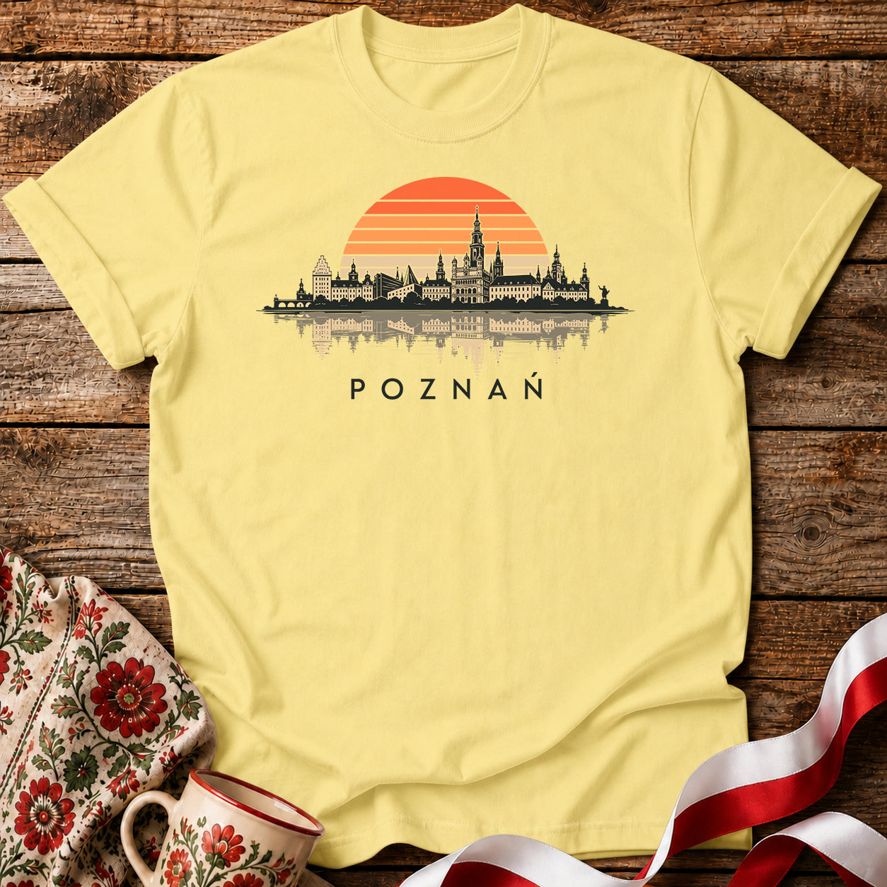 Poznań Sunset Skyline Polish City Unisex T-Shirt