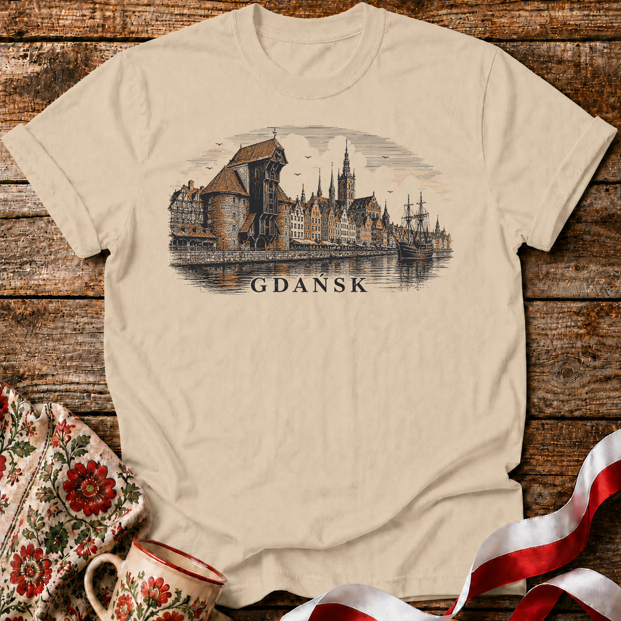 Gdańsk Skyline Polish City Unisex T-Shirt