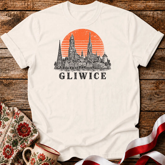 Gliwice Sunset Skyline Unisex T-Shirt