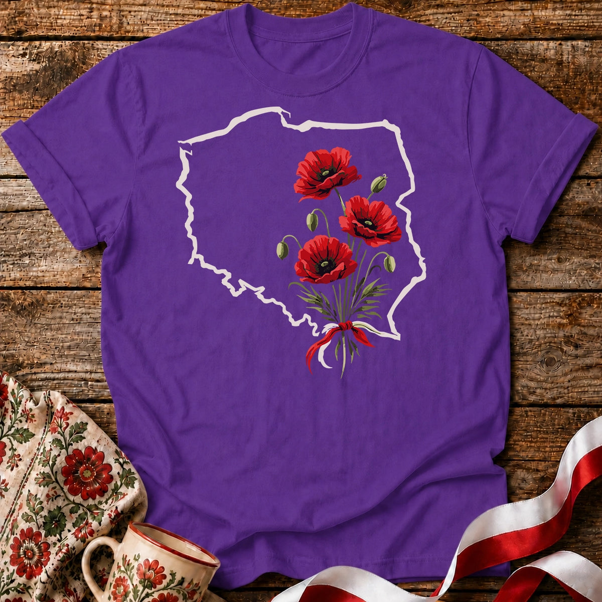 Poland Poppy Flowers Unisex T-Shirt