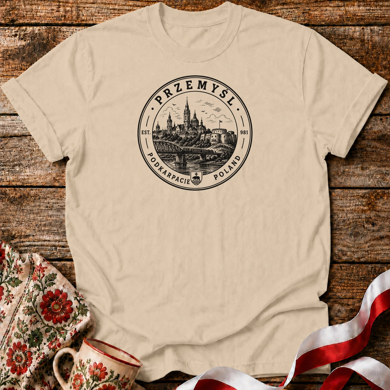Przemyśl Vintage Emblem Polish City Unisex T-Shirt